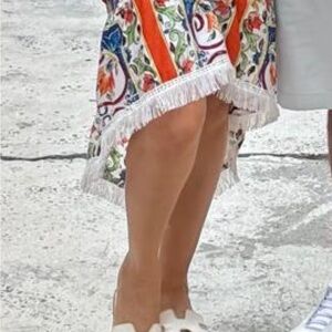 Colorful Fringe Hem Skirt